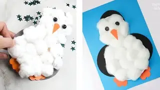 Cotton Ball Penguin Craft Idea for Kids