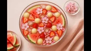 How to make the PRETTIEST AND EASIEST Hwachae Korean Fruit Punch EVER!!!