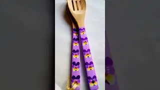 handpaint wooden spoon #homedecoration #rongtuly #kitchenutensil