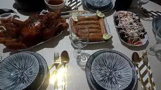 دجاج محمر بالدرسة رووووعة ولكروكات محشي فرماج