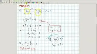 Kvadrat tenglamaga keltiriladigan tenglamalar. Bikvadrat tenglamalar. Algebra 8-sinf. 44-dars