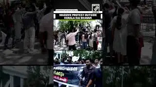 SFI protests at Kerala Raj Bhavan over Bharat Mata portrait; police deploy water cannon to disperse