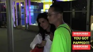 Angie Harmon talks about Straight out Of Compton as she leaves ArcLight Theatre in Hollywood
