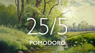 25/5 Minute Pomodoro Timer with Relaxing Music - 2 hour study session