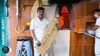 Start a delicious game between fire and stone!!! | Baking Sangak Bread