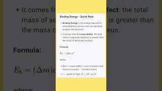Binding energy formula||Notes #csirnetphysics