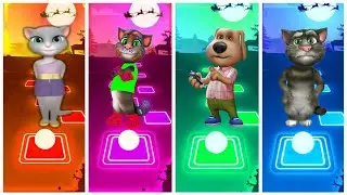 Talking Tom Friends  Tiles Hop Edm Music Rush Gameplay | Tom vs Angela vs Ben vs Hank Crash Race!
