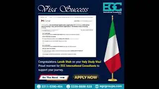 🎉🇮🇹 Visa Success Story! Huge congratulations to Laraib Shah on securing her Italy Study Visa! 🎓✈️
