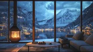 Peaceful Snowfall ASMR ❄️ Warm Fireplace Crackles  Deep Sleep, Relaxation, Stress Relief