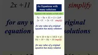 Solving Equations, Many solutions, Decimal Equations, #maths  #mathproblemsolving  #mathematics