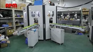 APM SS106 2-Color Automatic Cream Jars Screen Printing Machine with Flame Treatment