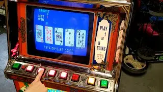 Vintage Coin-Operated Video Poker Jabasy Arcade Cabinet (Takasago Japan)