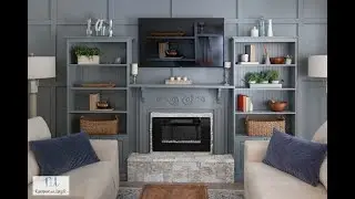 Easy DIY tone on tone feature wall with DIY electric fireplace #shorts