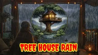 Enjoying the Rain from a High Treehouse | Peaceful Nature Sounds | ASMR Rain