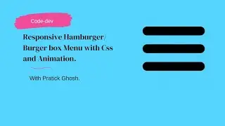 How to make a Burgerbox with Css / Hamburger Menu / Responsive Hamburger Box.