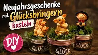 Neujahrsgeschenke aus Glücksglas basteln / Silvester