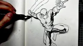 How to Draw Spider-Man Unleashing His Web-Slinging Skills | Time Lapse