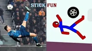 Cristiano Ronaldo vs Stickman | Stickman Dismounting funny moments and epic moments | Best Falls #2