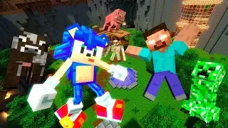 Gmod Minecraft Sonic vs Minecraft Mobs Funny Ragdolls ( Sonic , Steve , Creeper , Iron Golem )