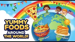 Kids World Food Tour! 😋 Learn Cultures with Pizza, Biryani & Pancakes 🌎 Delicious Travel Song