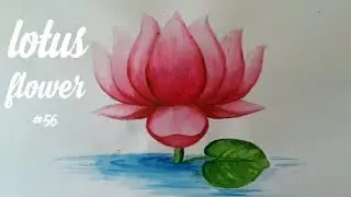lotus painting / watercolor lotus flower / flower /  #56