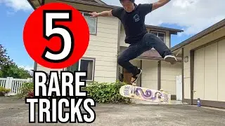 5 RARE FLATLAND TRICKS - SWITCH HALF FRONT FOOT IMPOSSIBLE LATE CASPER FLIP & MORE