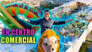 PARQUE DE DIVERSIONES ENCIMA de una PLAZA (comida muy rica)