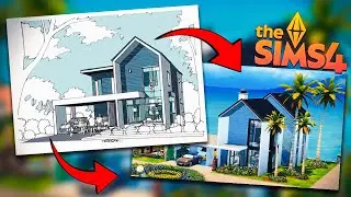 🌊✨ Строю современный дом мечты у моря в Симс 4 // The Sims 4 No CC Build