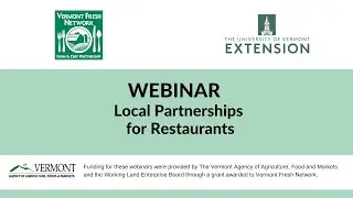Vermont Fresh Network Webinar: Local Partnerships for Restaurants
