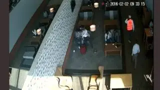 CCTV Camera Shows 2 Terror suspects handing a laptop with a bomb to Daallo Airlines passenger