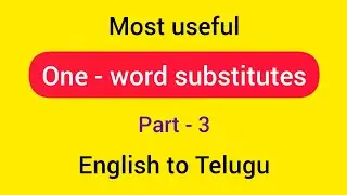One-word substitutes english to telugu by Learn with Ravali