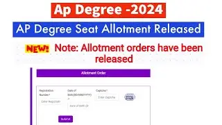 Ap Degree Counselling 2024 Seat Allotment|Ap Degree Counselling latest news||Ap degree SeatAllotment
