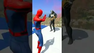 GTA 5 Epic Water Ragdolls - Hyggy Wuggy Vs Venom - Spider Man Jumps Fails - ep 9 #shorts #gta5