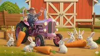Old MacDonald Had Rabbit Farm | Chiku Pink Tractor Carrot Delivery Story for Kids