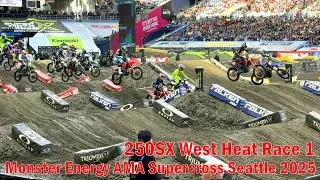 V#510 Monster Energy AMA Supercross 2025 | 250SX West Heat Race 1 | Lumen Field - Seattle, WA | 4K
