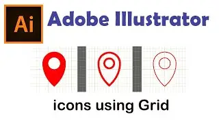 Graphics Designing Course Adobe Illustrator class 26 location icon using grid by Sky Graphics