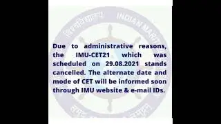 Imucet Cancelled 2021 | Merchant navy