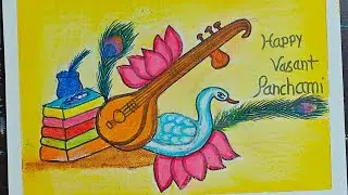 Basant panchmi drawing||Saraswati Puja drawing |step by step Vasant Panchami drawing for kids