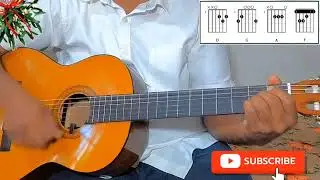 How to play Feliz Navidad with 4 chords #Guitar #Lesson #Christmas #music 