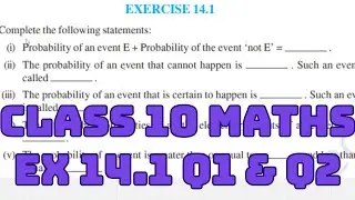 Probability Ex 14.1 Class 10 NCERT Solved | Q1 & Q2