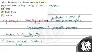 Who discovered the disease sleeping sickness : (A) Ronald Ross (B) Forde (C) David Bruce (D) Lamble