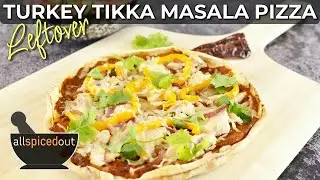 Leftover Turkey Tikka Masala Pita Pizza with Homemade Sauce