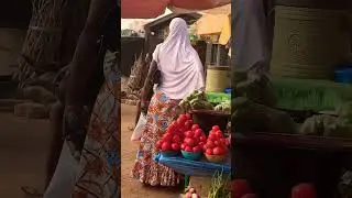 African Rural Village Market in West Africa Ghana