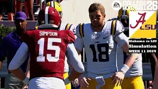 College Football 26 Alabama Crimson Tide vs LSU Week 11 Simulation 2025 PS5 Game Play