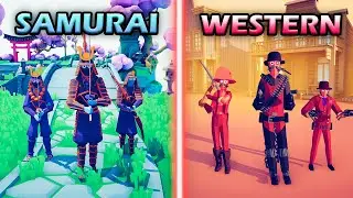 SAMURAI TEAM vs WESTERN TEAM - Totally Accurate Battle Simulator TABS