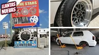 Comprando llantas nuevas al GOLF mk3 en la ZONA libre de BELICE