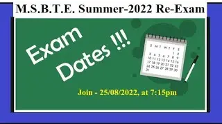 MSBTE Summer-2022 Re-Exam scheduled from 21st Sept 2022
