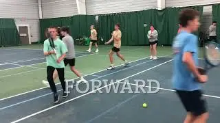 Coach Tennis: GS & Volley Practice Process; footwork, visualize volley & gs, using a ball machine.
