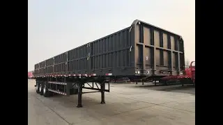 Genron brand 3 axles 60 tons drop side semi trailer export to Africa