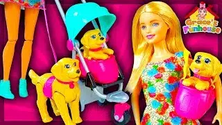 Barbie Doll, Taffy Dog, Puppy Stroller Toys Review